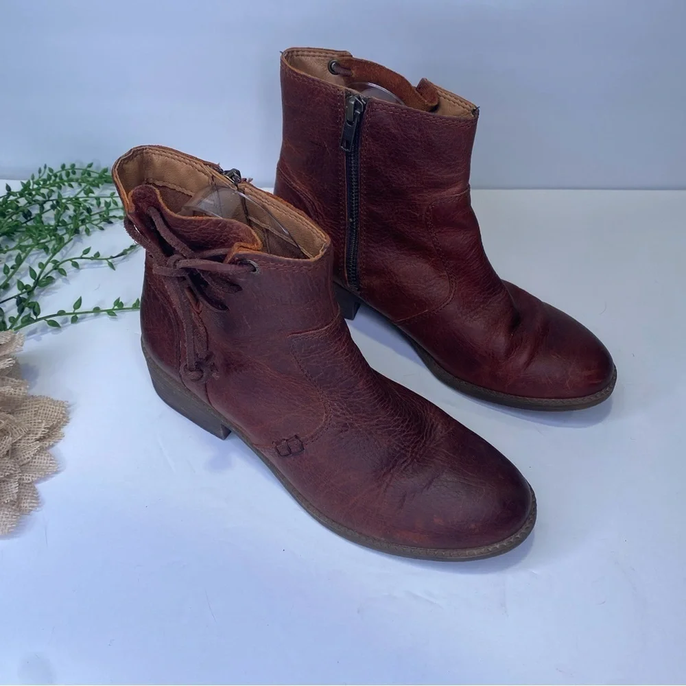 Sperry Juniper Glyn Top Sider Ankle Boots Brown Leather Size 6.5M